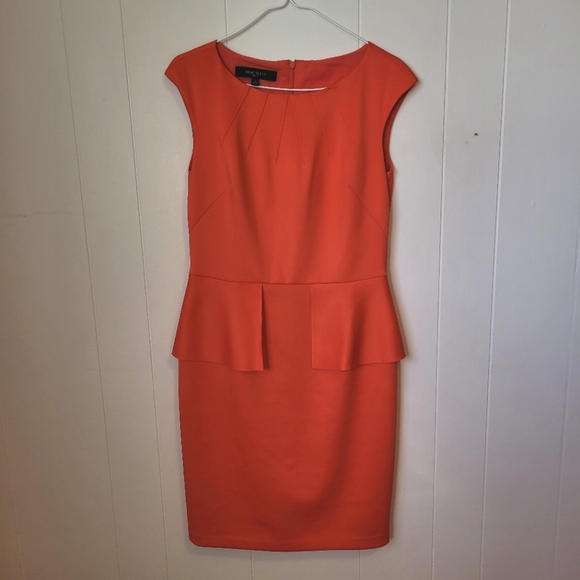 Nine West Peplum Sheath Line Dress 🧡 - Picture 1 of 10